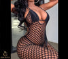 Bodystocking en résille évidée en V dans le dos pour femmes *TAILLE UNIQUE*