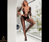 Bodystocking En Résille Jacquard, Body En Maille À Entrejambe Ouvert Ajouré, Lingerie Et Sous-vêtements Sexy Pour Femmes *TAILLE UNIQUE*