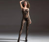 Bodystocking En Résille Sensuelle, Bodystocking Sans Manches En Maille Jacquard Évidée, Lingerie Et Sous-vêtements Sexy Pour Femmes - Goldyzen