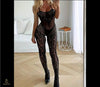 Bodystocking En Résille Sensuelle, Bodystocking Sans Manches En Maille Jacquard Évidée, Lingerie Et Sous-vêtements Sexy Pour Femmes - Goldyzen