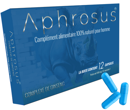 Aphrosus Blue Complexe de Ginseng - Complément alimentaire 100% à base de plantes – Revigorant pour hommes - 12 Gélules