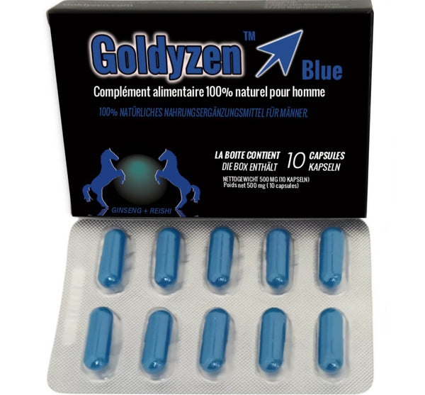 Glodyzen Blue est un aphrodisiaque naturel, conçu spécifiquement pour stimuler l'érection grâce à une composition bien dosée.  
